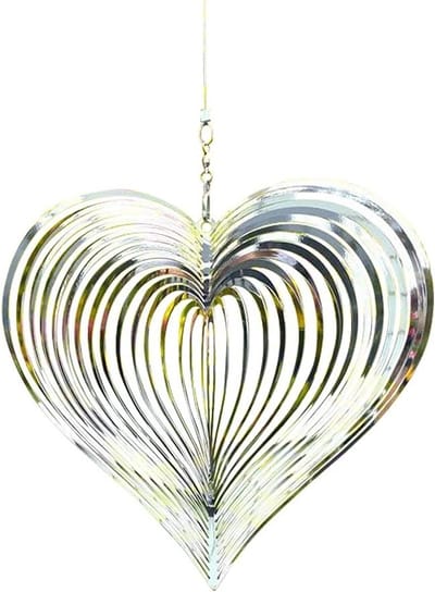 3D Hart Wind Spinner van RVS, 360 Graden Spiral Wind Chime voor Tuin, Buiten Decoratie en Wind Sculpturen