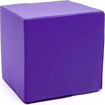 Zitpoef Kubus - Ottomane Voetenbank - Woonkamer Inrichting - Dubbel Versterkte Naden - 40x40x40 cm - Violet