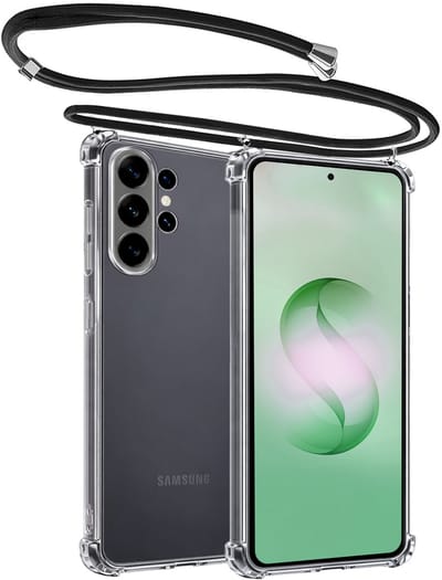 Hoesje Geschikt voor Samsung Galaxy S26 Ultra - Met Koord - Shock Proof - Siliconen Case - Back Cover - Telefoonkoord - Telefoon Hoes Shockproof - Telefoonketting - Transparant