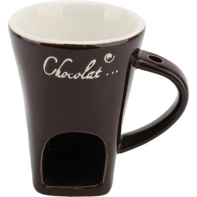 Chocolade Smeltfondue Mok Keramische Boterwarmer Pot Chocolade Smeltbenodigdheden met Vork voor Keuken bruin