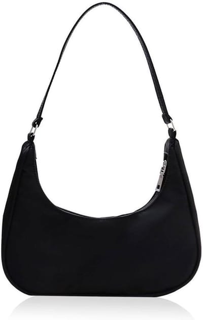 Nylon crossbody schoudertas voor dames - retro damestas uit de jaren 90 met ritssluiting