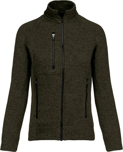 Kariban Heather damesvest met rits K9107 - Dark Khaki Melange - XXL