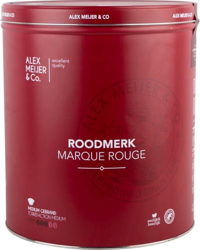 Alex Meijer - Koffie Roodmerk Snelfiltermaling - Blik 5 Kilo - Grootverpakking - Groot - Verbruik - Snel Filter - Coffee - Mega Pack - Value - Rood - Filtermaling - Handig