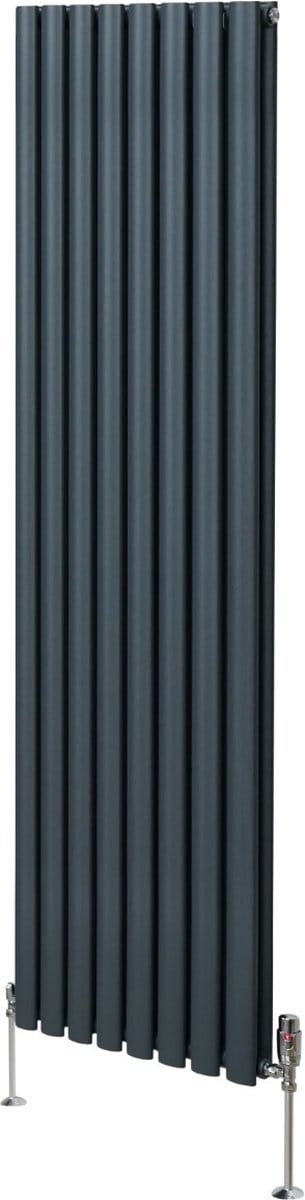 Ovale kolomradiator & trv - antraciet - 1800x480mm - 15jr garantie