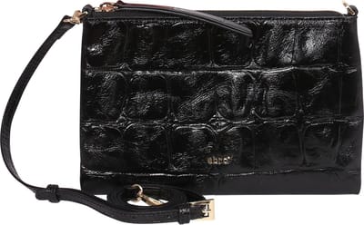 abro Schoudertas Leather Maxi Cocco All Day Crossbody Bag Black / Gold Zwart