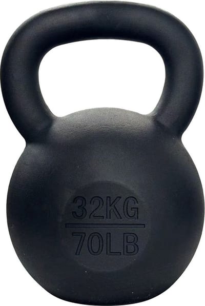 AJ-Sports Kettlebell Pro Gietijzer 32 kg - Kettlebell - Gewichten - Krachttraining - Zwart - Fitness - Geschikt voor Crossfit & Fitness