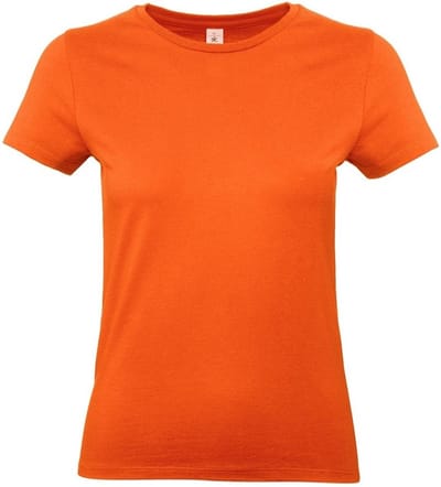B&C T-shirt - dames - oranje - ronde hals - katoen - basic S