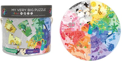 Ronde Vloerpuzzel Colours - Puzzel in Ton Kleuren - MierEdu - Rond - 50 cm - Met Kleurenpallet - 26 Stukken