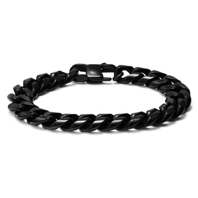 12 mm Zwarte Stalen Schakelarmband