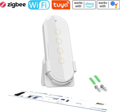 Tuya Wifi Zigbee - Intelligente Draadloze Scène Touch Switch - Home Licht - Afstandsbediening - 2.5D Gebogen Gehard Glas Fluorescerend.