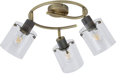 QAZQA domo - Moderne Plafondlamp - 3 lichts - Ø 40 cm - Brons - Woonkamer | Slaapkamer | Keuken
