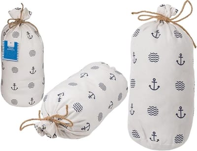 Stoffen Deurstopper - Deurblokker - Deuren Open Houden - Modern Maritiem Design - 12 x 27 cm - Wit