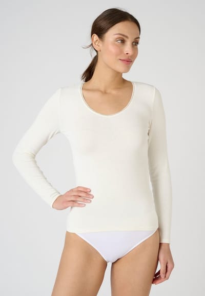 Damart - T-shirt met lange mouwen Thermolactyl Sensitive - Dames - Wit - 50-52 (XL)
