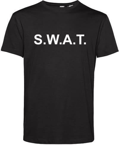 T-shirt S.W.A.T. | Carnavalskleding | Foute Party | Zwart | maat XS