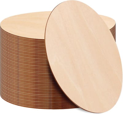 50 Stuks Houten Cirkels 20 cm | Onbewerkte Ronde Houten Schijven voor Klussen en Decoratie
