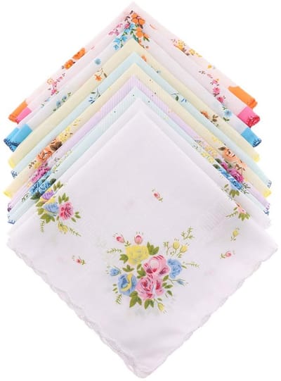 Dailygoods- Zakdoeken Set van 10 - Ademend - Sneldrogend - Katoenen - Elegante Patronen - Huidvriendelijk - Vierkante Vorm - Sjaal