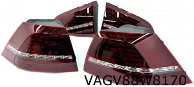Volkswagen Golf VII (10/2012-2/2020) achterlichtset FACELIFT (R-type/ LED/ donker) Origineel! 5G1052200D