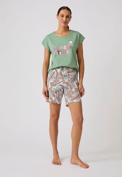 Damart - Pyjama T-shirt van puur katoen - Dames - Groen - 38-40 (S)