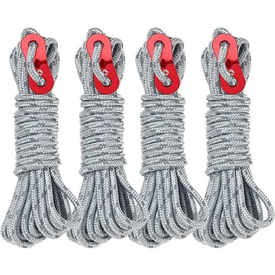 Corde de tente de camping en plein air avec tendeur de corde de tente Conception de bande réfléchissante haute résistance coupe-vent FS-4500 gray