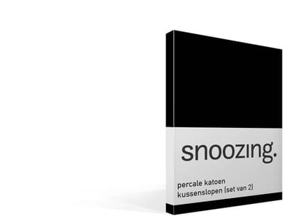 Snoozing percale katoen kussenslopen (set van 2) - Percale katoen - 40x60 cm - Zwart