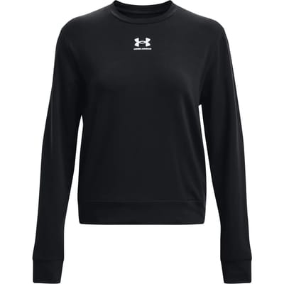 Under Armour Damen UA Rival Oberteil aus French Terry mit Rundhalsausschnitt Black-M (US MD)