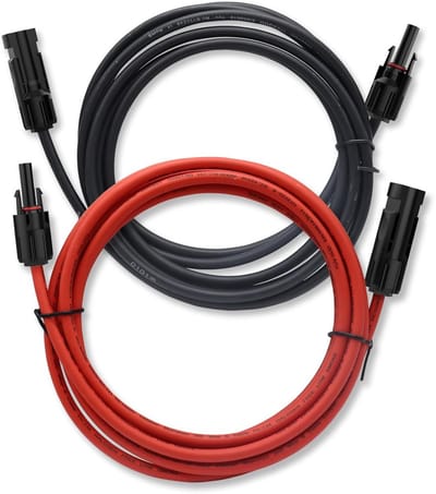 Zonnekabel Verlenging - Fotovoltaïsche Kabel - Zonnepanelen Aansluiten - IP68 Waterdicht - 6 mm² - Zwart