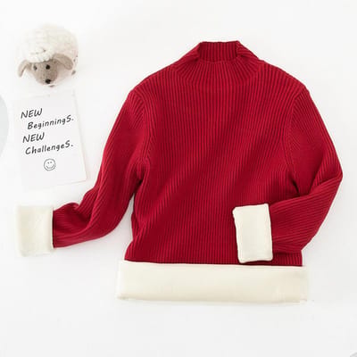 Pull à col semi-montant d'hiver pour filles, sous-pull, vêtements d'hiver pour enfants, chaud et confortable 160 bordeaux
