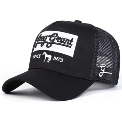 Mode Nouvelle Casquette de Baseball Depuis1937 Cheval Brodé Casquette Hip Hop Chapeau de Soleil pour Sports d'Extérieur Casquette en Maille Unisexe black