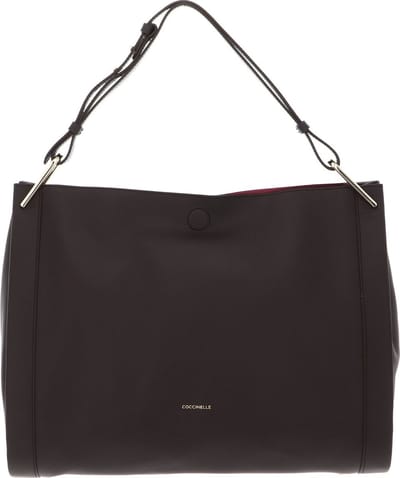 COCCINELLE Leren Schoudertas Wallace Shoulderbag Double Grainy Leather Fondant Brown / Rosew Donkerbruin