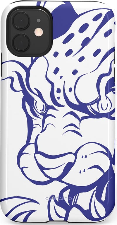 Casetastic Hoesje Geschikt voor Apple iPhone 11 - Stijlvolle Beschermende Duo-layer Case - Blauwe Panter Hoofd