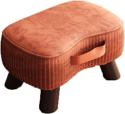 Voetenbank Draagbare entree schoenwisselkruk kleine voetkruk fluwelen lage kruk opstapje for slaapkamer, creatieve kruk Lounge(Amber)