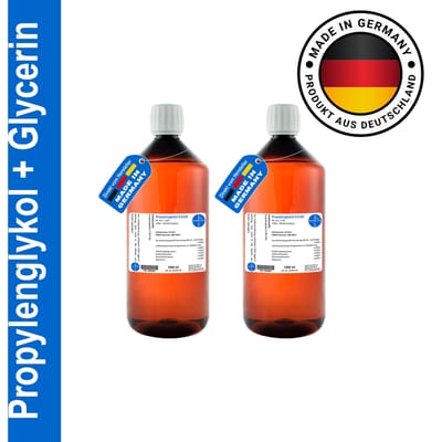 NONE HERRLAN ® Glycerine 99,5% + Propyleenglycol 99,5% - 2x1000 ml set in de hoogste farmaceutische kwaliteit - Voor crèmes, lotions, gels