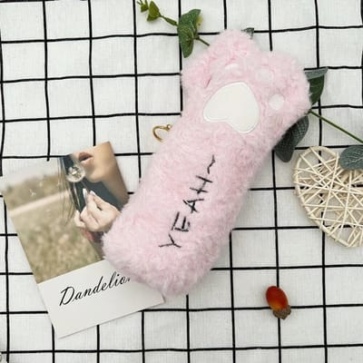 1 Stuk Kawaii Leuke Cartoon Kat Poot Pen Potlood Tas School Kantoorbenodigdheden Briefpapier Make-up Tasje Cosmetica Case roze