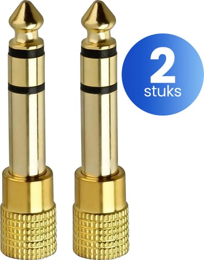 Garpex® Jack Adapterset Gold Plated - Audio Adapter 6.3mm naar 3.5mm Jack - Geschikt voor Piano of Gitaar Versterker