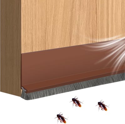 Deurafdichting Tochtstopper - Vloerafdichting Borstel - Tocht Windwerend - Zelfklevend Siliconen - 100cm Lengte - Bruin