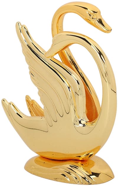 Dailygoods- Servethouder Gouden Zwaanvorm - Decoratieve Tissuehouder - Roestvrij Staal - Modern Design - Geschikt voor Eettafel - Elegant en Stijlvol