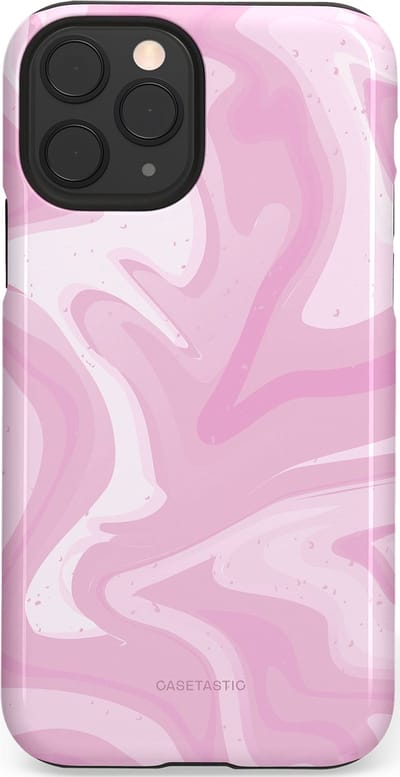 Casetastic hoesje geschikt voor Apple iPhone 11 Pro - Dubbellaagse bescherming - Zoet Roze Marmer - Fashion Case - Lichtroze Wit