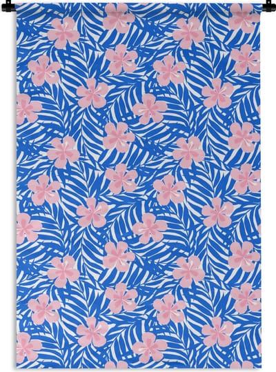 Wandkleed - Wanddoek - Hawaii - Bloesem - Tropisch - Patronen - 120x180 cm - Wandtapijt