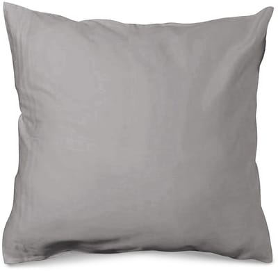 Satine Kussensloop 40x40cm Grijs Katoen met Rits