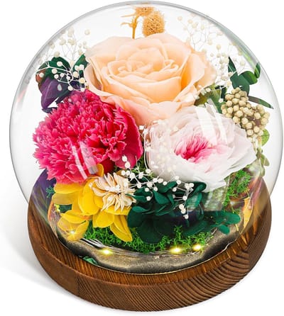 Eternity Rose Gift voor Moederdag met LED Verlichting en Glazen Bol