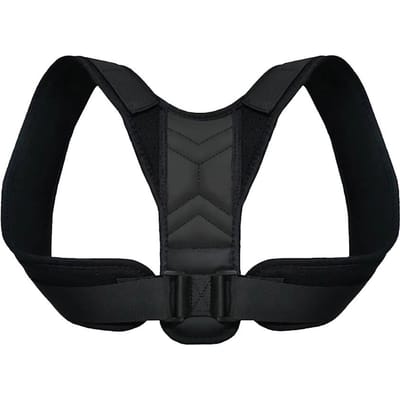 Verstelbare Rug Houdingscorrector Nekbrace Trainingsapparatuur Thuis Kantoor Man Vrouw Postuur Schouderondersteuning Correctie Riem XL zwart