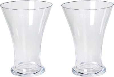 Bellatio Design Vaas - 2x - taps uitlopende vaas - glas - 25 cm - decoratie - bloemenvaas