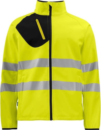 ProJob 6432 SIGNALISATIE SOFTSHELL EN ISO 20471 KLASSE 3 646432 - Geel/Zwart - XS