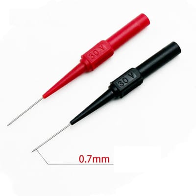Multimeter Testkabels met Scherp RVS Naalden - 4mm Banaanstekkers, Flexibele Siliconen