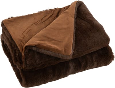 J-Line plaid Cutie - fleece deken – polyester – donkerbruin - 180 x 130 cm