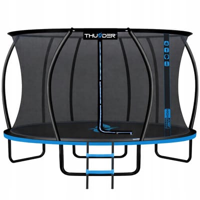 Thunder Trampoline 366 cm – Ronde Tuintrampoline – Max. 150 kg – Met Ladder – Blauw