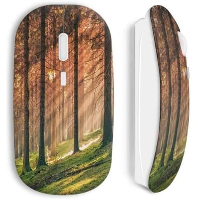Souris Sans Fil - MANIACASE - Foret rouge - Clé USB wifi incluse - Compatible Mac et PC - Rouge