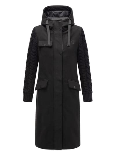 Navahoo Knit Babe dames wintermantel met gebreide mouwen