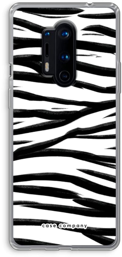 Case Company® - Hoesje geschikt voor OnePlus 8 Pro hoesje - Zebra pattern - Soft Cover Telefoonhoesje - Bescherming aan alle Kanten en Schermrand