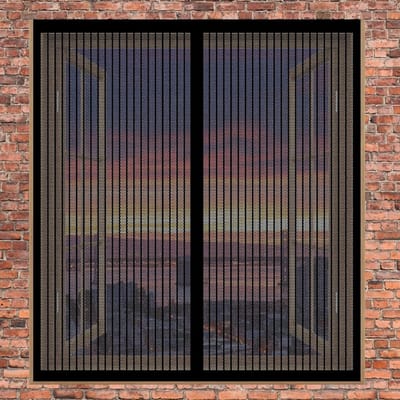 Magnetische Hordeur 90x110 cm - Zwart Gaas zonder Boren voor Balkon- en Schuifpui
